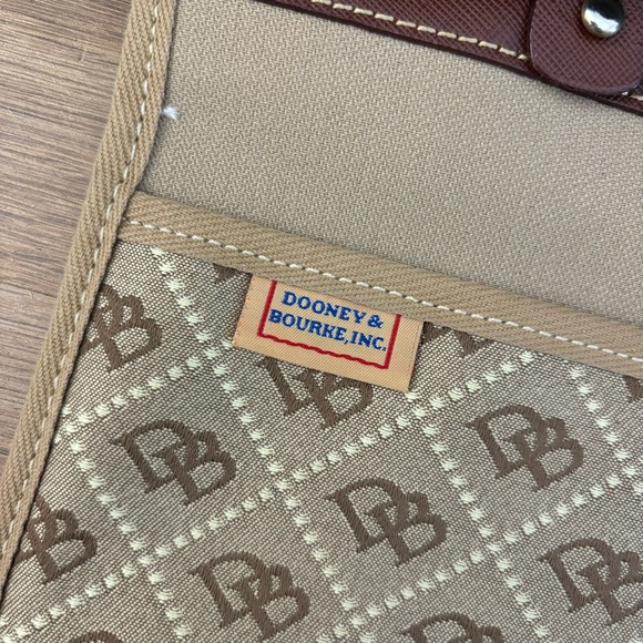 Dooney & Bourke Leather Logo Fabric Satchel Bag Purse Vintage Women’s - Picture 6 of 13